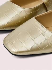 CUCCOO DOLLMOD Women's Solid Color Casual Flat Loafers, Everyday Wear Spring Shoes Spring Break Easter - Gold - View 6