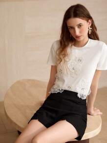 MOTF 花卉贴花修身 T 恤