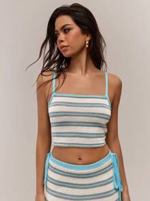 Forever 21 Women's Striped Cropped Casual Camisole - Multicolor - View 1