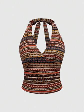 Hippie فوط العلوية بنمط الهبي العتيق بطباعة كاملة جميع الأنحاء بطراز توتم