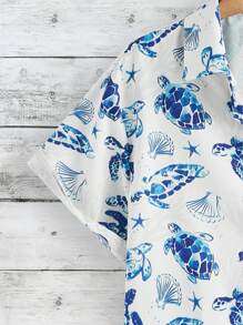 Manfinity RSRT Men Sea Turtle Print Shirt - Multicolor - View 3