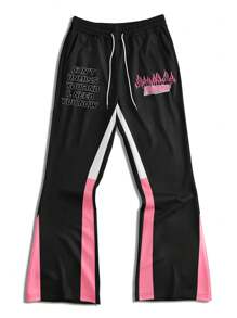 Manfinity EMRG Men's Slogan Print Short Sleeve T-Shirt And Pants Set Streetwear Set Men