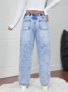 Firerie 大码蓝色宽松锥形 7/8 长度牛仔裤