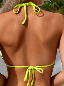 Conjunto de bikini de mujer con tiras halter sexy, para el verano