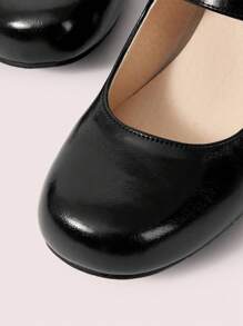 CUCCOO DOLLMOD Women's Fashion Black Chunky Heel Mary Jane Round Toe Ankle Strap Shoes - Black - View 7