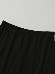 2pcs/Set Tween Boy Green Simple LA Letter Print Casual Style Outfits - Black - View 5