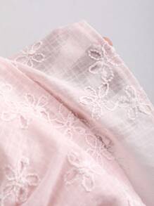 Sweetra 女式法式甜美粉色提花双层荷叶边下摆 A 字迷你裙，春夏 - 粉色 - 查看 5