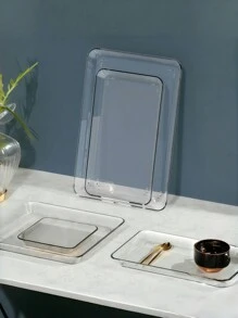 1 Stück klare Servierplatte, Frühstücksserviertablett zum Essen, Arbeiten und Aufbewahren von Party-Desserts und Brot, ideal für Party-Präsentation, Cupcake-Präsentationsplatte, für Schlafzimmer, Küche, Wohnzimmer, Badezimmer, Krankenhaus und Outdoor-Partynutzung, Küche, Weihnachtsgeschenk