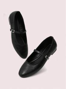 CUCCOO DOLLMOD Women Flat Slip-On Casual Shoes With Buckle Design Spring Shoes Spring Break Easter - Black - View 2