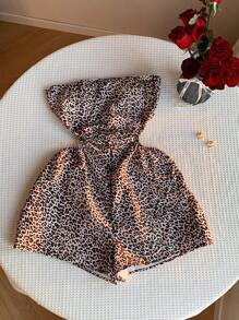 Comfortcana 豹紋無背女式無肩無袖連體褲 - 彩色 - 查看 5