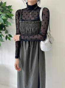 FRIFUL Robe longue casual pour femmes avec bretelles spaghetti de couleur unie