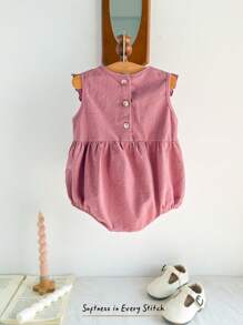 Cozy Pixies Baby Girl Floral Print Ruffle Trim Sleeveless Bodysuit - Pink - View 2