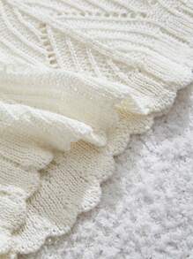 SHEIN MOD White Crochet Hollow-Out Cover-Up Skirt For Women, Vacation For Summer Beach Vacation