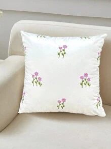 1pc Embroidered Pillow Cover, 100% Polyester, Zipper Closure, No Filling, Suitable For Living Room, Bedroom And Dining Room Decor - Multicolor - View 7