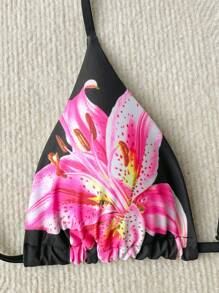 Swim Vcay Springbreak Floral Print Sexy Vacation Bikini Top For Women For Summer