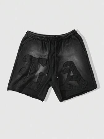 Street Life Pantalones cortos deportivos de algodón con aplicaciones para hombre, primavera/verano