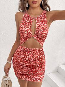 SHEIN VCAY Women Casual Hollow Out Simple Daily Dress