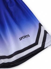 5pcs/Pack Boys' Casual Comfortable Ombre Letter Print Daily Sports Shorts, Summer - Multicolor - View 3