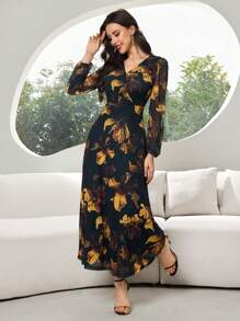 Modelyn Damen Maxikleid, minimalistischer Stil, Lässig Alltagskleidung