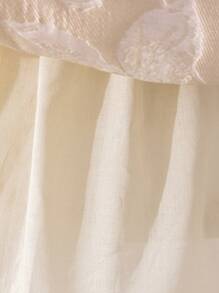 Glamorique Kids Váy công chúa cho trẻ sơ sinh và bé gái có nơ trang trí, vải jacquard hoa màu be dài tay, váy dạ hội thanh lịch cao cấp cho Châu Âu và Hoa Kỳ, trang phục dự tiệc sang trọng, sân khấu và dịp đặc biệt - Rượu sâm banh - Xem 8