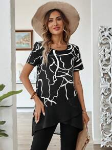 EMERY ROSE Blusa minimalista casual para uso diario de mujer - Negro - Ver 5