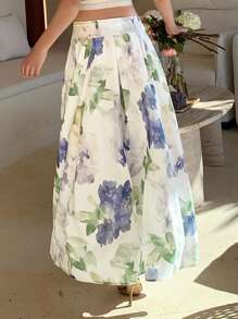DAZY Women's Elegant Floral Print Long Skirt Summer - Multicolor - View 5