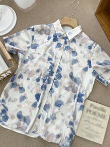 DAZY Allover Print Button Through Shirt Summer