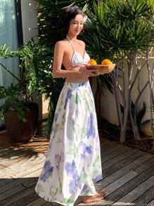 DAZY Women's Elegant Floral Print Long Skirt Summer - Multicolor - View 6