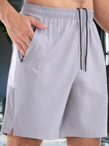Gym Rark Herren einfarbige, schlichte und modische Lässig Sport Lauf- und Fitness Shorts, graue Shorts - Grau - Übersicht 7