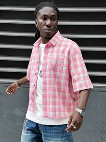 AXEPEAK Men's Simple Fashionable Casual Everyday Shirt, Streetwear Inspired - Multicolor - View 1