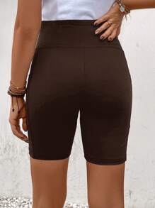 SHEIN Mallas simples de unicolor casual diario para maternidad