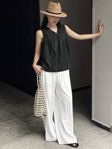 DAZY 女士都市风吊带背心和长裤两件套，春夏女士休闲套装 - 彩色 - 查看 1