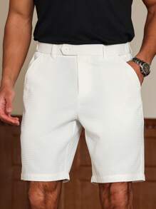 Manfinity Homme 纯色简约休闲日常短裤男士短裤休闲