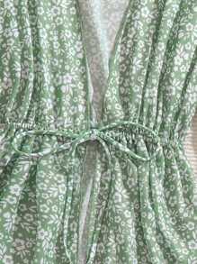 SHEIN 女童三件套：纯色文胸上衣、碎花内衣和泳衣罩衫 - 彩色 - 查看 6