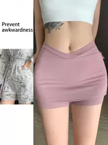 DAZY Front Triangle Modesty Panel Design Shorts - Purple - View 3