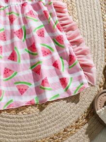 1pc Young Girl Mesh Sheer Cover-Up With Random Print - Multicolor - View 5