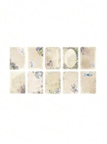 10pcs/Pack Vintage Floral Writing Letter & Journaling Decoration Background Material Paper - Multicolor - View 4