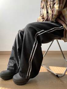 DAZY Quần Jeans Denim Rộng Thắt Nơ Thường Ngày Cho Nữ Thu Đông - Xám - Xem 1