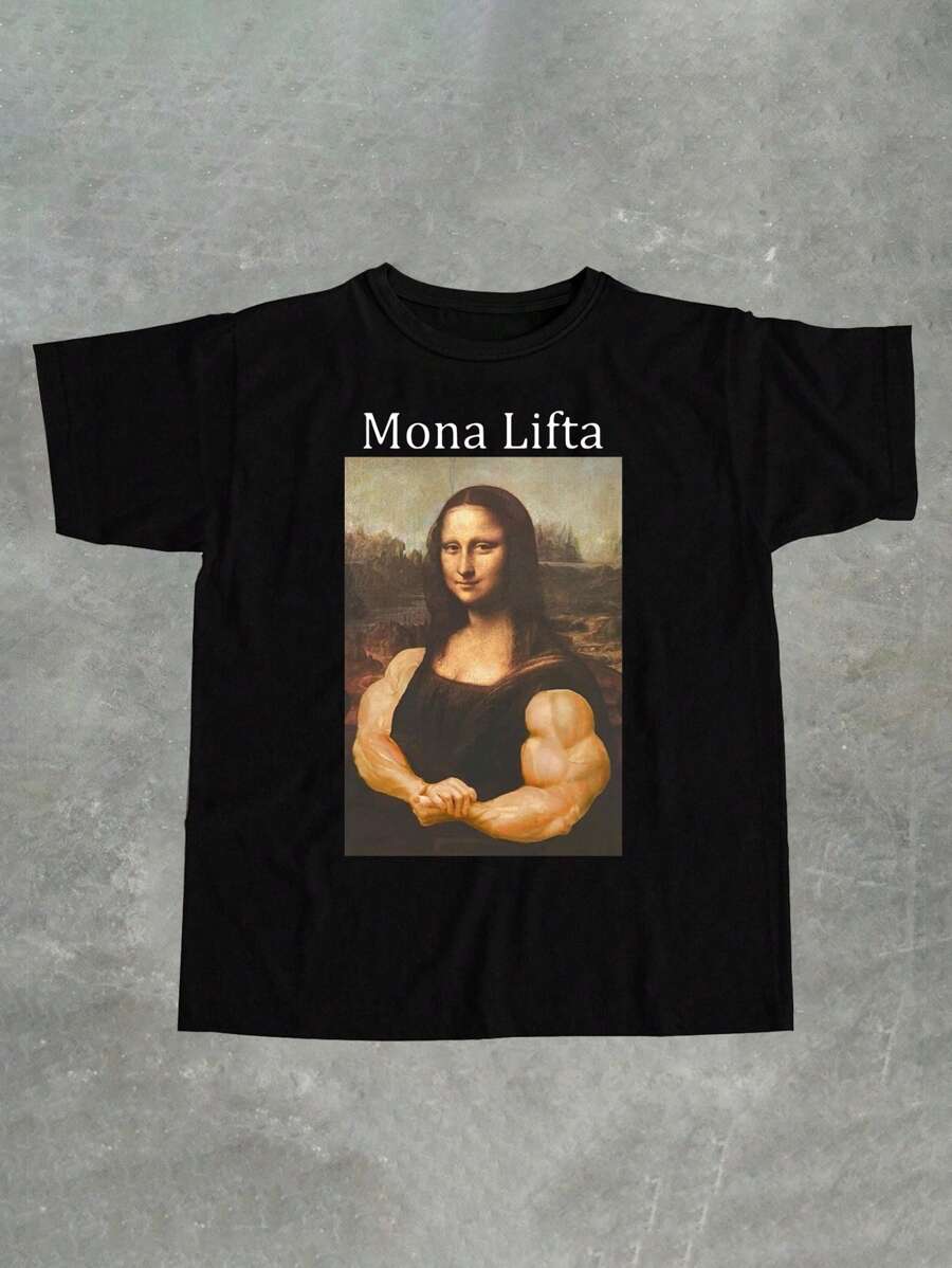 Manfinity Dauomo Monalift Funny Mona Lisa Fitness Design Men's Standard T-Shirt