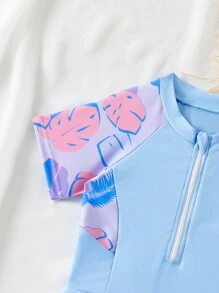 SHEIN Maillot de bain une pièce minimaliste, casual et sportif, pour jeune fille