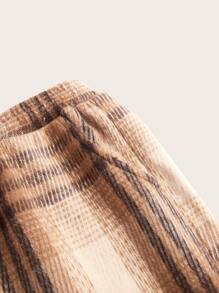 SHEIN BASICS Casual Thermal Lined Loose Straight Leg Women's Pants - Multicolor - View 6