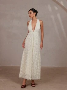 Aveloria Rosie Vestido mini ligero y elegante de estilo formal italiano con cuello decorado con rhinestones y escote calado, silueta evasé sin mangas, para mujeres en primavera