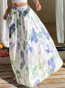 DAZY Women's Elegant Floral Print Long Skirt Summer - Multicolor - View 8