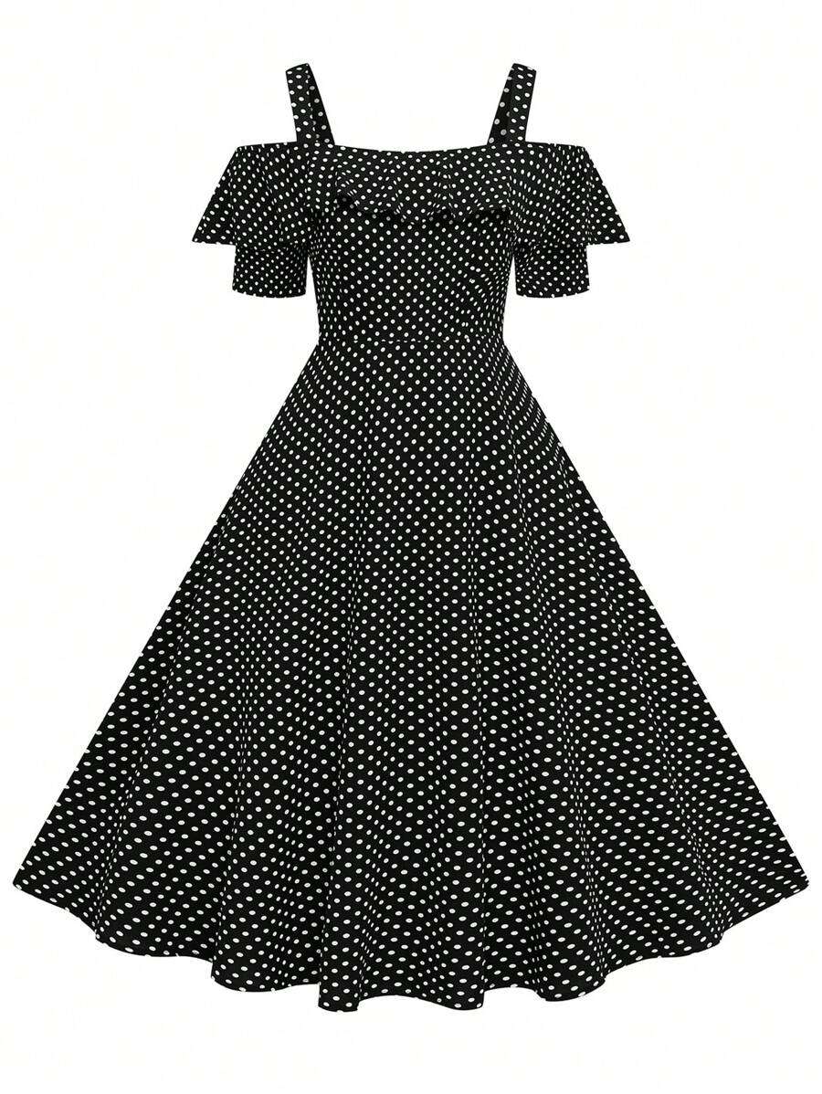 DreamSkyne Plus Size Summer Casual Minimal Fashion Dress, For Everyday Wear - Black and White - View 1