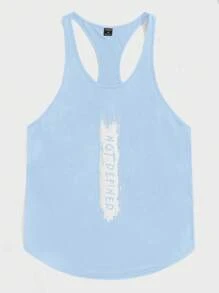 Manfinity Homme Top imprimé tricoté, décontracté et élégant pour le port quotidien - Bleu azur - Voir 5