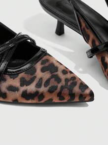CUCCOO SZL Women Leopard Print Fashionable Versatile Heeled Shoes - Multicolor - View 6