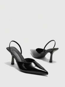 CUCCOO BIZCHIC Women's New 2024 Gold Strap Thong Sandals, Spring/Autumn 2024 Pointed Toe Slim Heels, Stylish Simple Design Pair With Dresses High Heels, Not Feet Tired Spring Shoes Spring Break Easter - Black - View 2