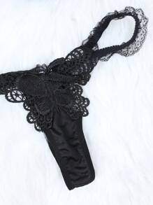 Classic Sexy Set de 2 piezas lencería sexy sin aros con decoración de encaje para mujeres