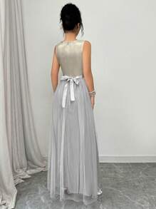 SHEIN Unity Sleeveless Patch Design With Belt Elegant Women Dress ...