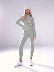 Musera Sport High Waist Leggings, For Padel, Tennis, Pickleball Gym Fitness - Grey - View 1